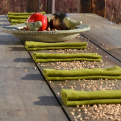 Linen tablecloth - sunny green